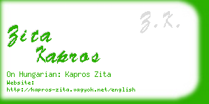 zita kapros business card